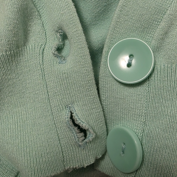 Floral Spring Dress with Mint Cardigan (Size: M) - Picture 10 of 13